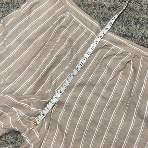 Eloquii pull on striped linen and viscose blend shorts size 26 - Picture 4 of 7